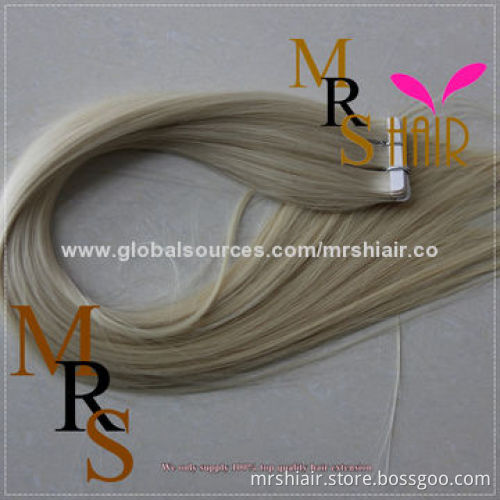 24-Inch blond color china straight tape in hair